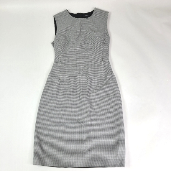 THEORY Houndstooth Fitted Sheath Dress sz 0 - Picture 2 of 5
